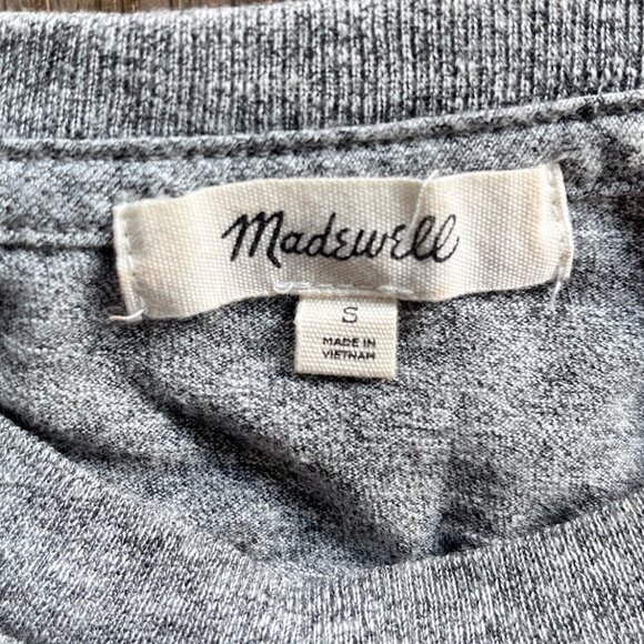 Madewell Ruffle Sleeve Gray T-Shirt Size S Soft Knit Feminine Casual Tee - Picture 3 of 7